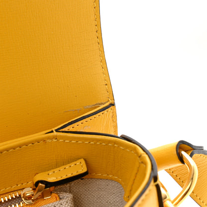 Gucci Azalea Calfskin GG Monogram Bi-Color Debossed Horsebit 1955 Shoulder Bag Dusty Azure Stone Topaz Deep Orange 15 of 16