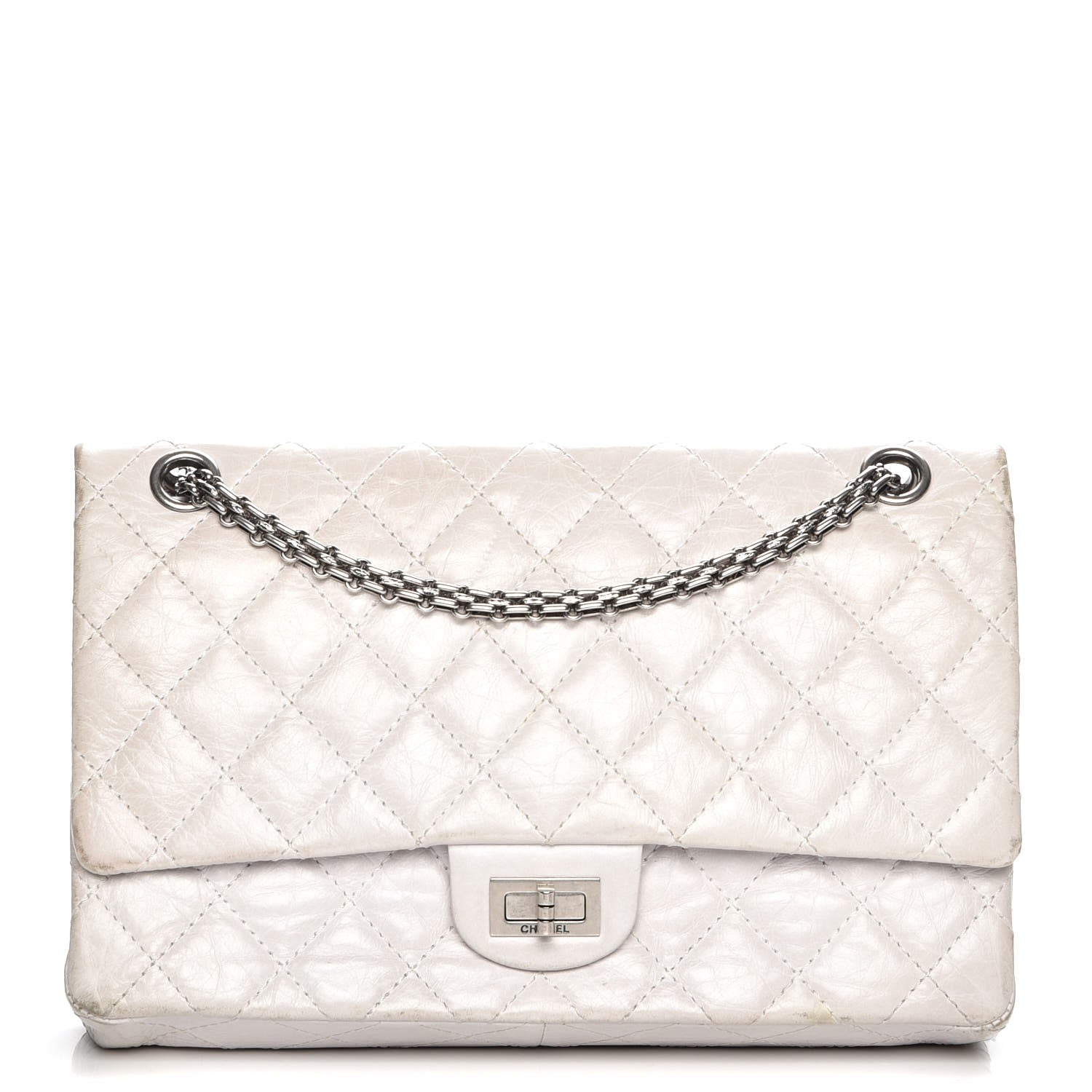 Chanel Aged Calfskin Quilted 50th Anniversary 2.55 Reissue Flap 226 White 1 of 11