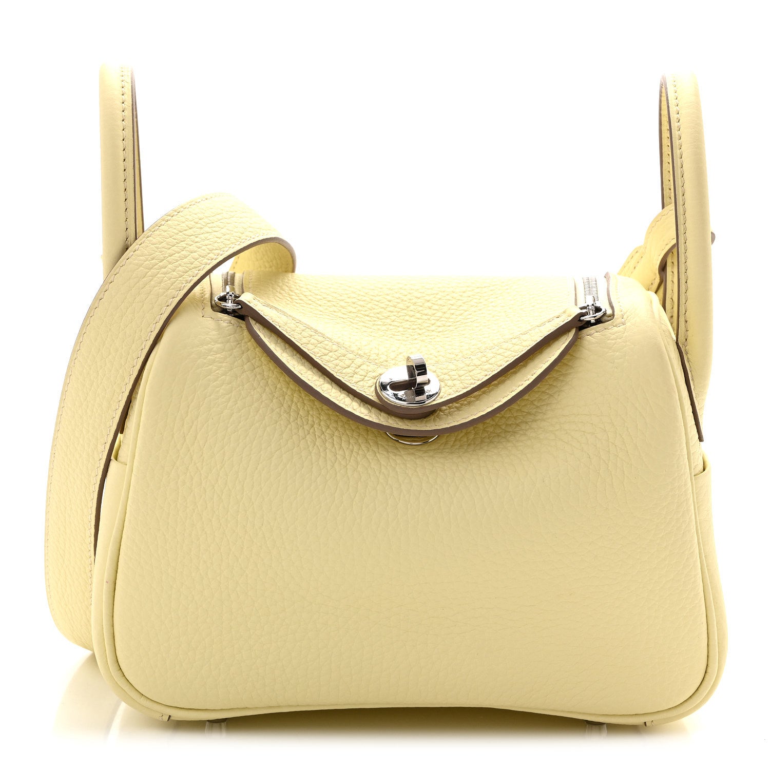 Hermes Taurillon Clemence Mini Lindy 20 Jaune Milton 1 of 12