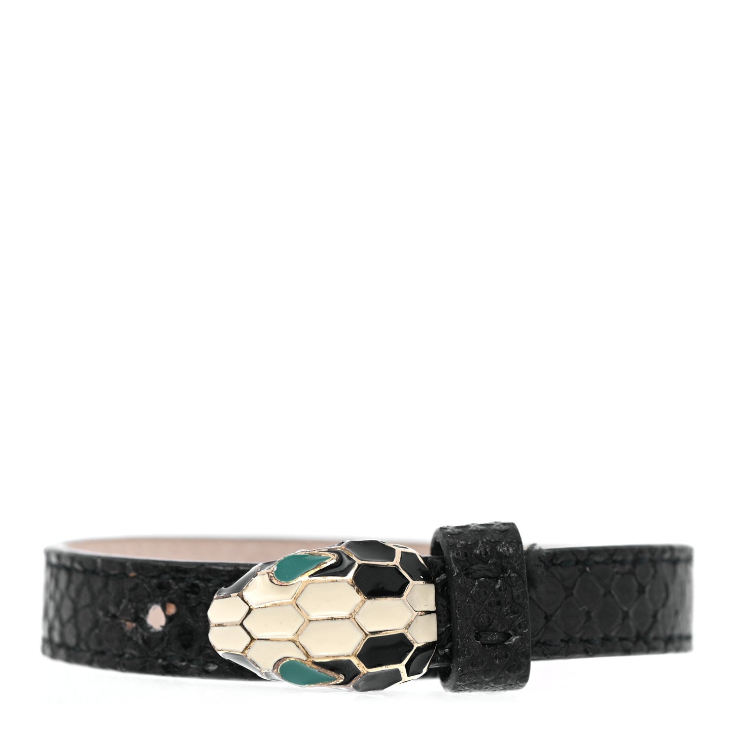 Karung Snakeskin Malachite Serpenti Forever Bracelet S Black