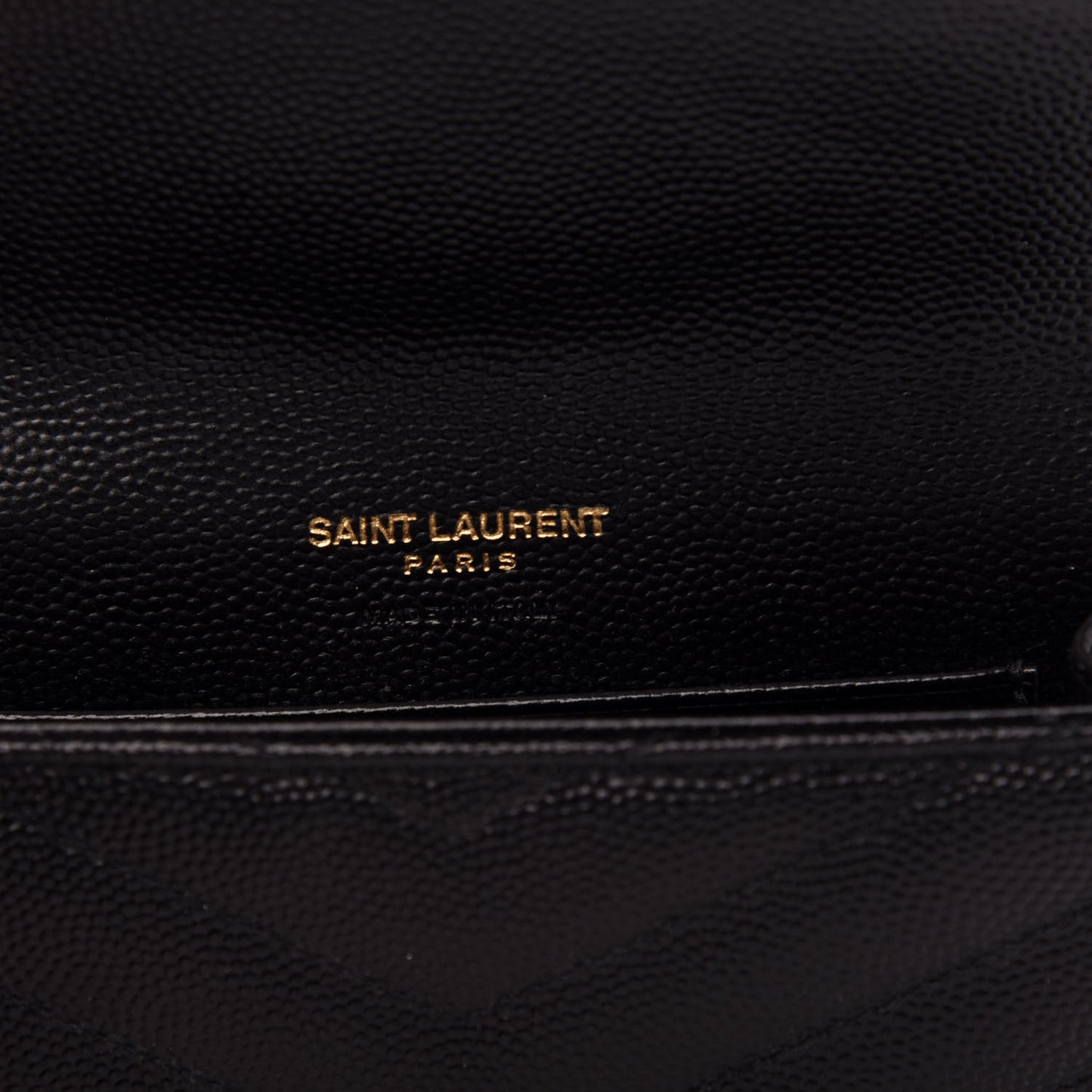 Grain De Poudre Matelasse Chevron Small Monogram Envelope Wallet Black