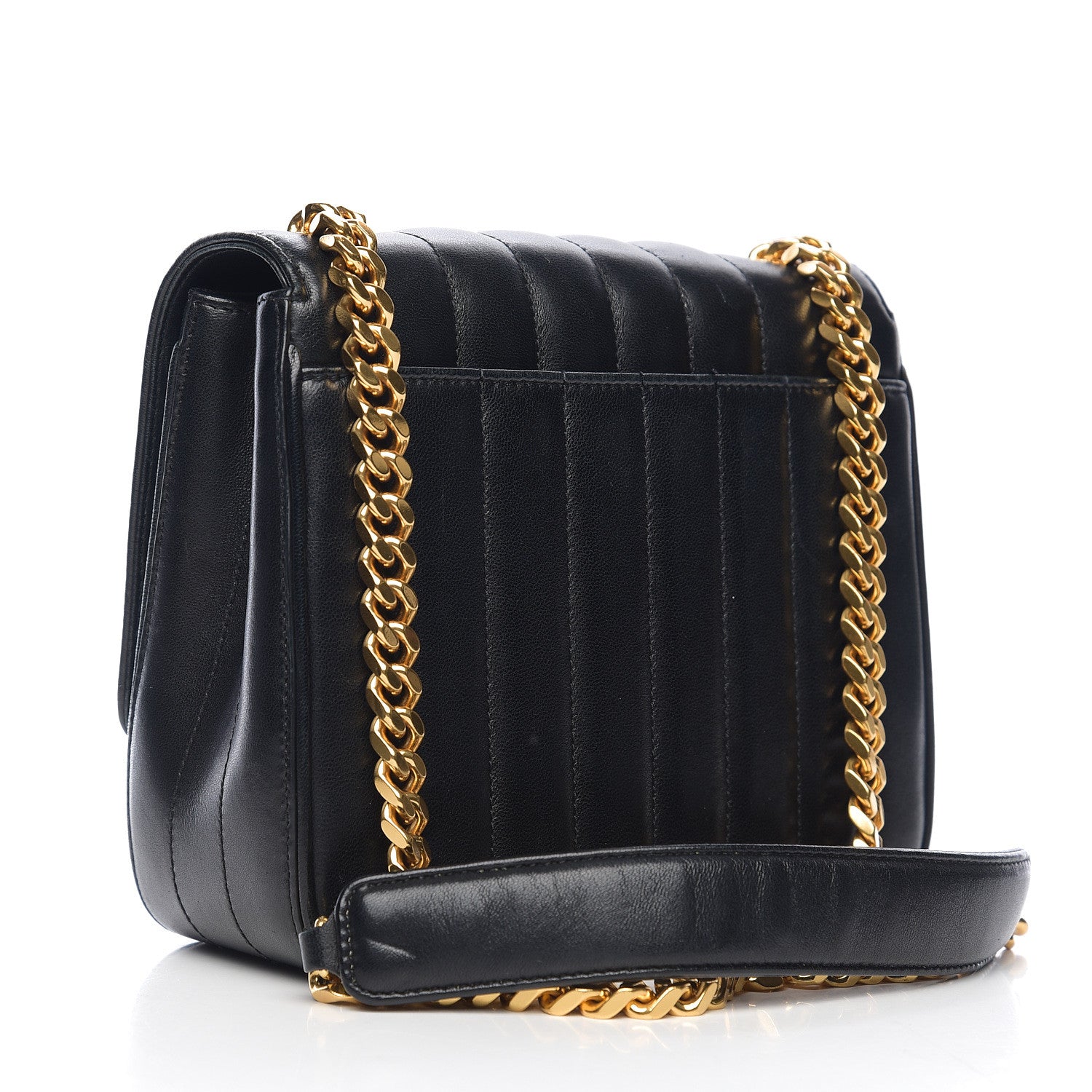 Saint Laurent Lambskin Matelasse Monogram Medium Vicky Chain Bag Black 2 of 11
