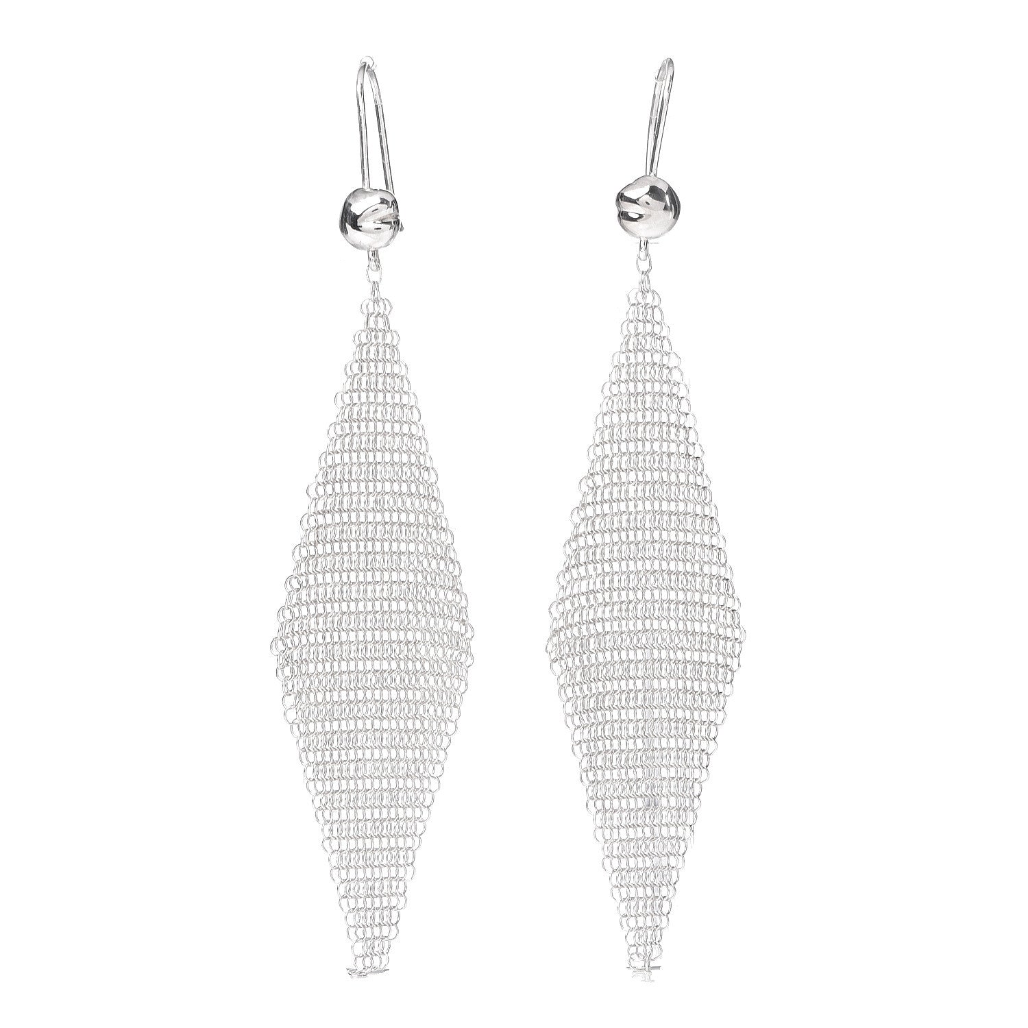 Tiffany Sterling Silver Small Elsa Peretti Mesh Earrings 1 of 4