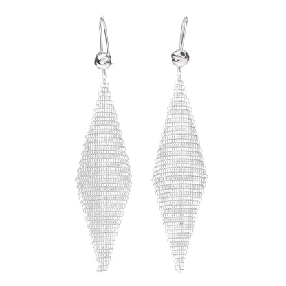 Tiffany Sterling Silver Small Elsa Peretti Mesh Earrings 1 of 4