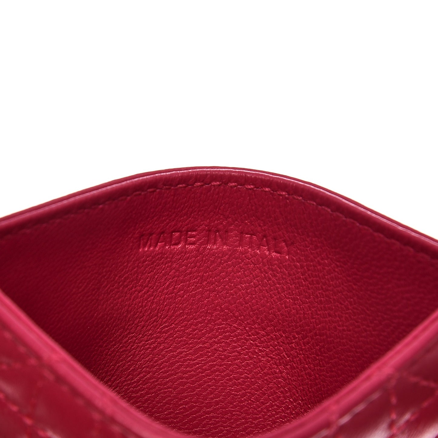 Lambskin Cannage Lady Dior Card Holder Pink