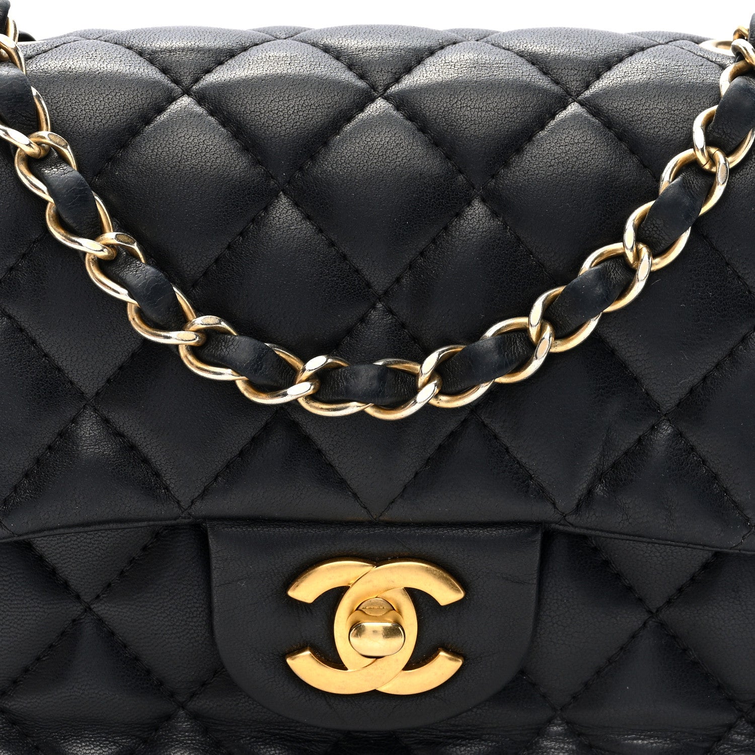 Chanel Lambskin Quilted Mini Square Flap Black 8 of 10