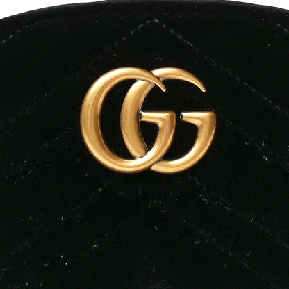 Gucci Velvet Matelasse GG Marmont Belt Bag 95 38 Black 10 of 13