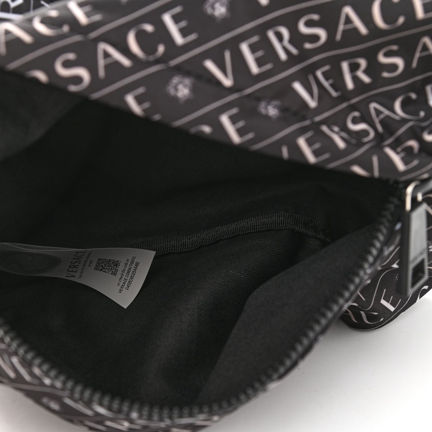 Versace Nylon Logo Belt Bag Black White 5 of 9
