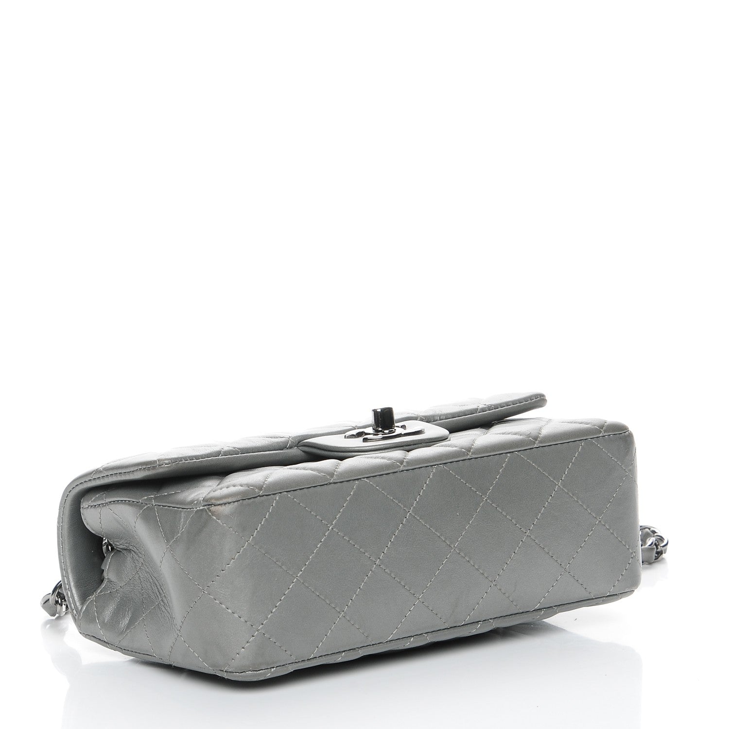 Chanel Metallic Lambskin Quilted Mini Rectangular Flap Silver 4 of 8