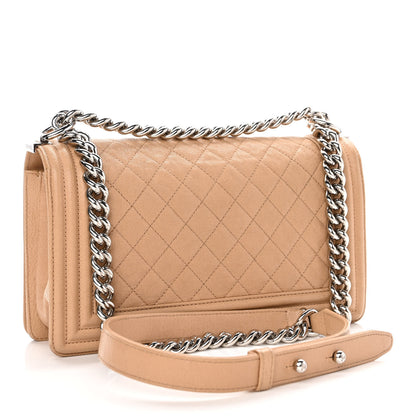 Chanel Caviar Quilted Medium Boy Flap Beige 2 of 12