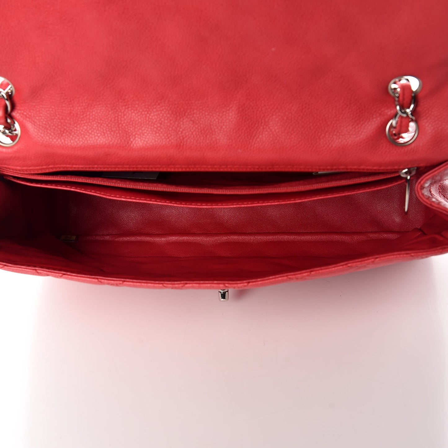 Washed Caviar Quilted Maxi Single Flap Fuchsia