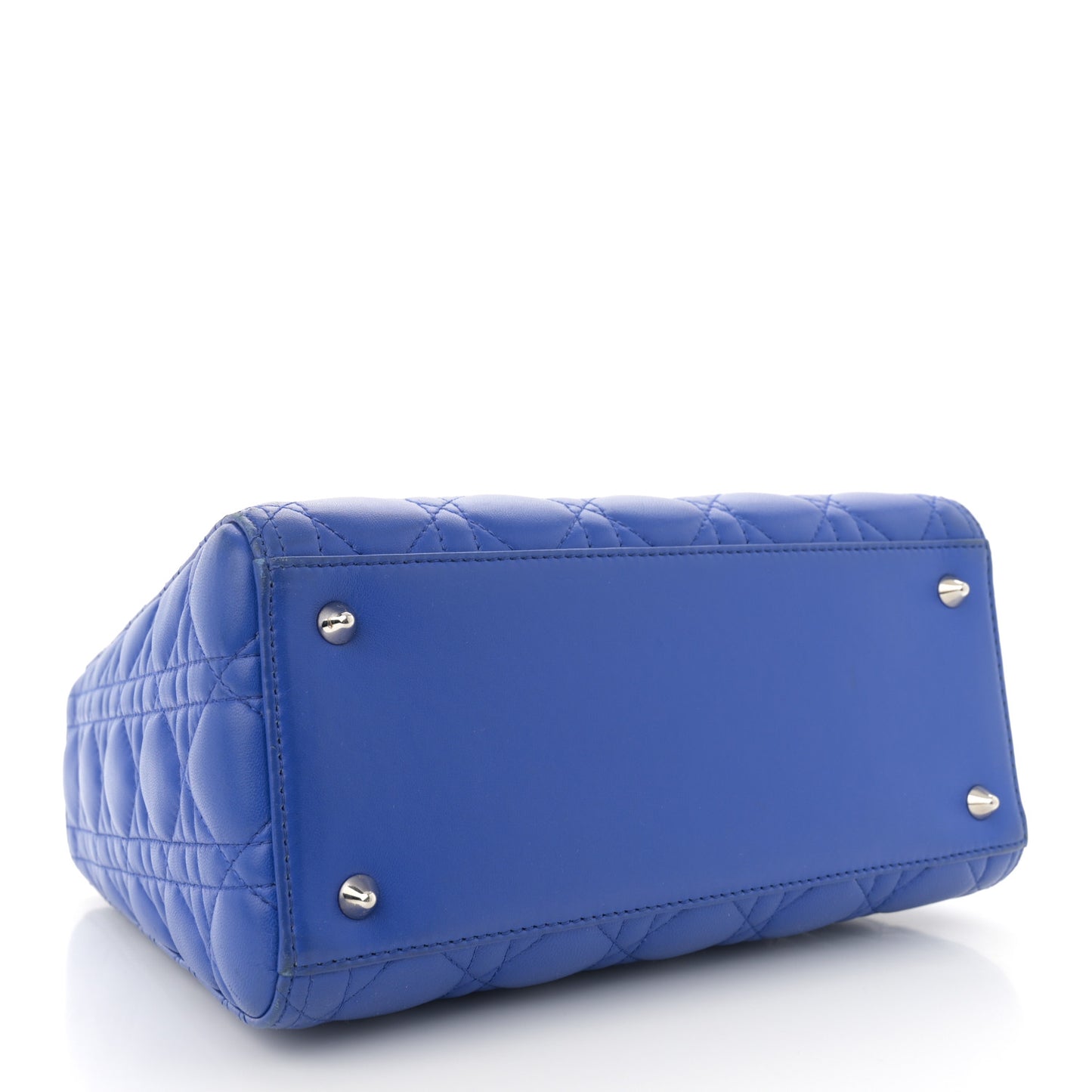 Lambskin Cannage Medium Lady Dior Blue Persan