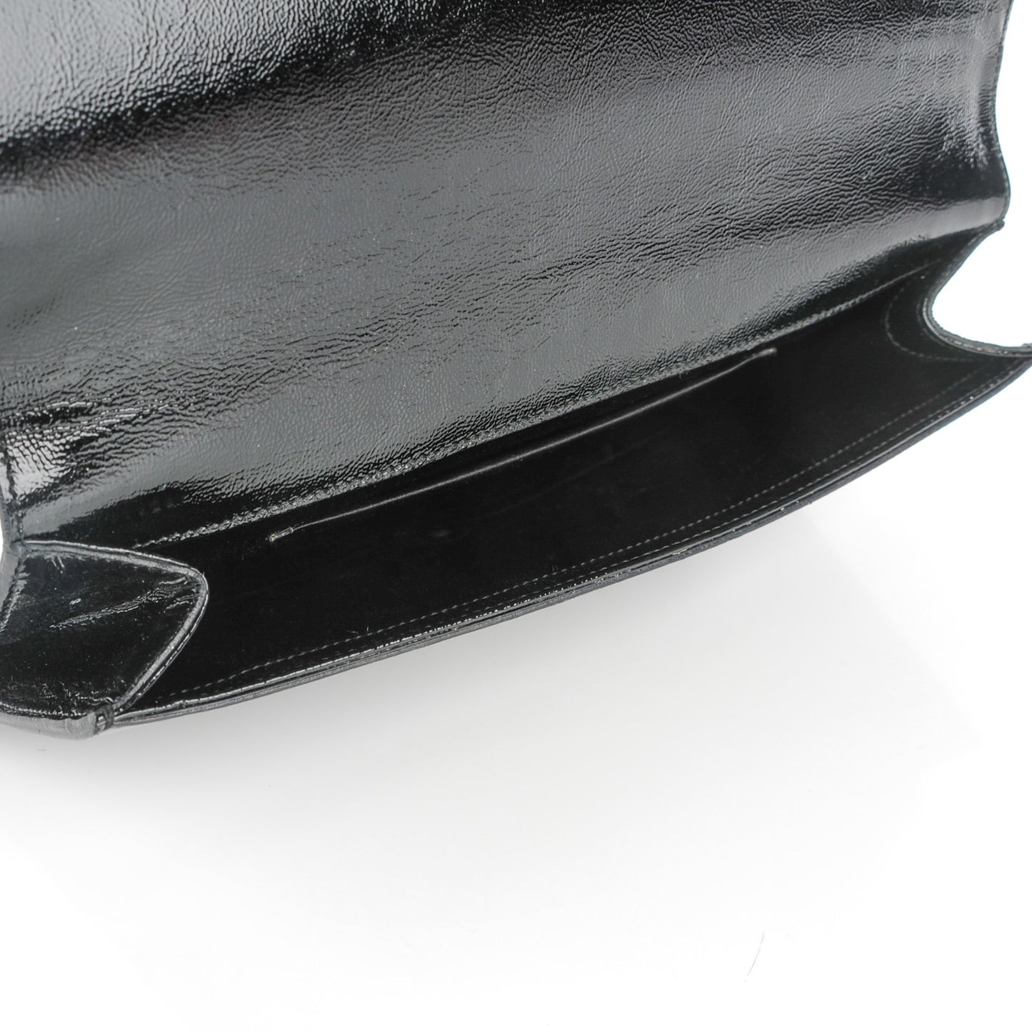 Textured Patent Monogram Large Belle De Jour Clutch Black