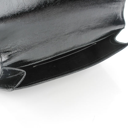 Saint Laurent Textured Patent Monogram Large Belle De Jour Clutch Black 5 of 7