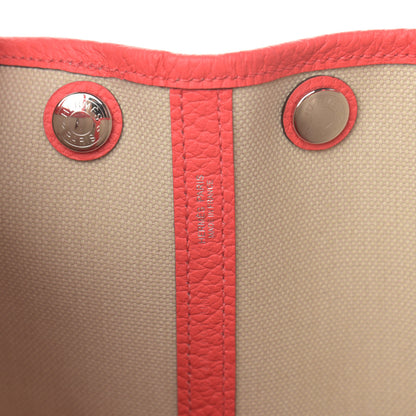 Hermes Toile Militaire Vache Country Garden Party 30 TPM Tote Beton Rose Texas 6 of 11