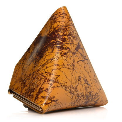 Bottega Veneta Spazzolato Calfskin Pyramid Bag Gold Marble 4 of 13