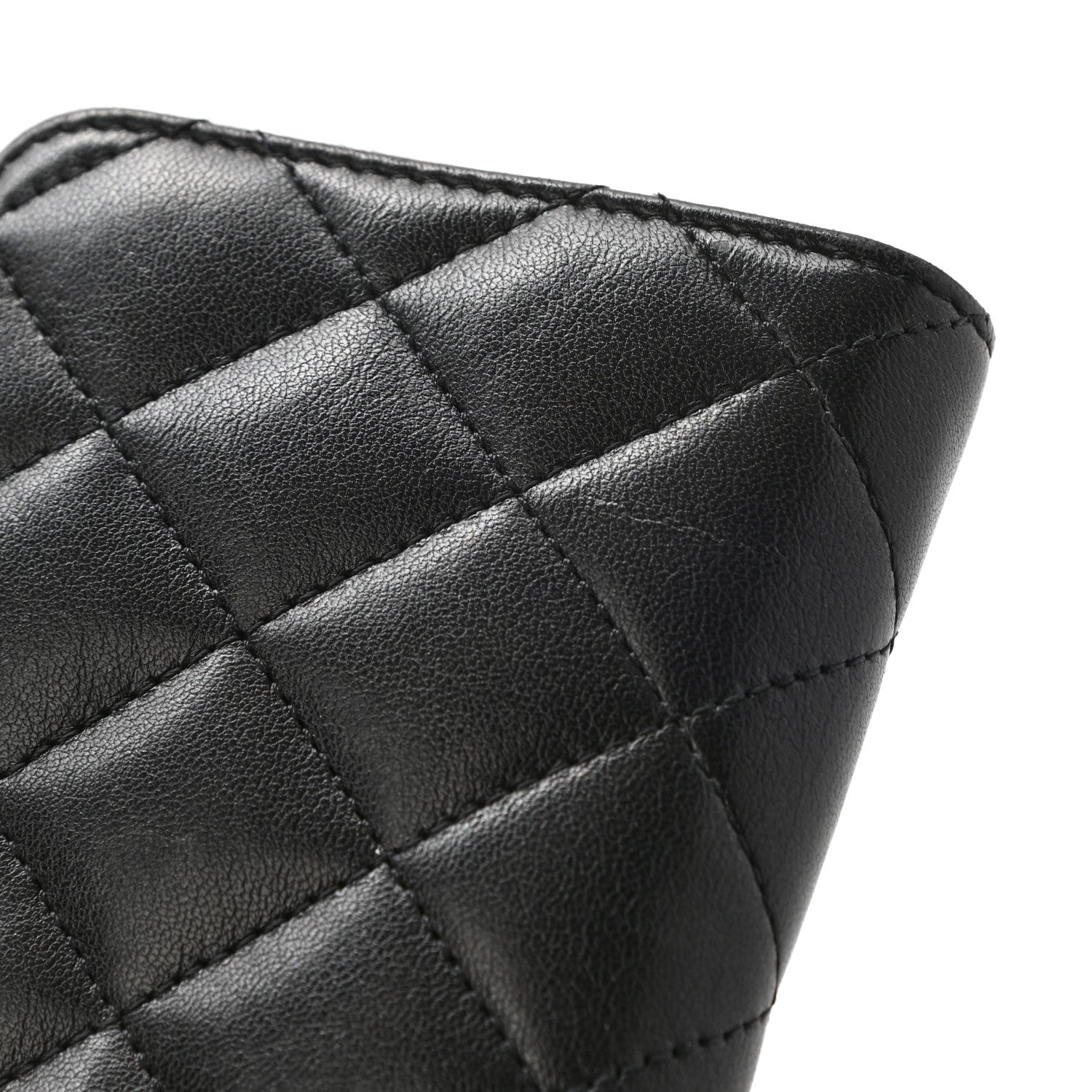 Chanel Lambskin Quilted Small Zip Around Wallet Black 9 of 13