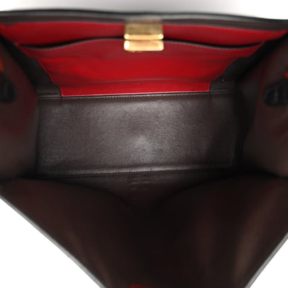 Fendi Vitello Seta Glazed Fabric FF 1974 Medium Peekaboo X-Lite Black Fragola 5 of 12