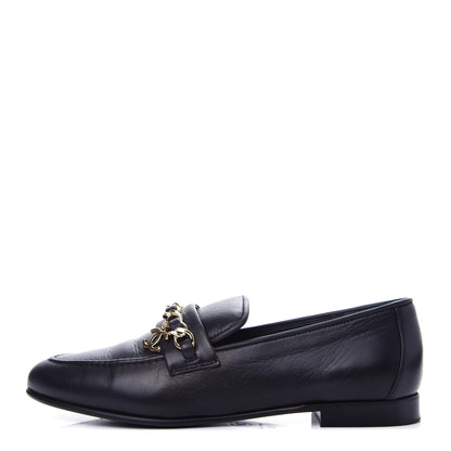 Chanel Lambskin CC Chain Loafers 38 Black 1 of 11