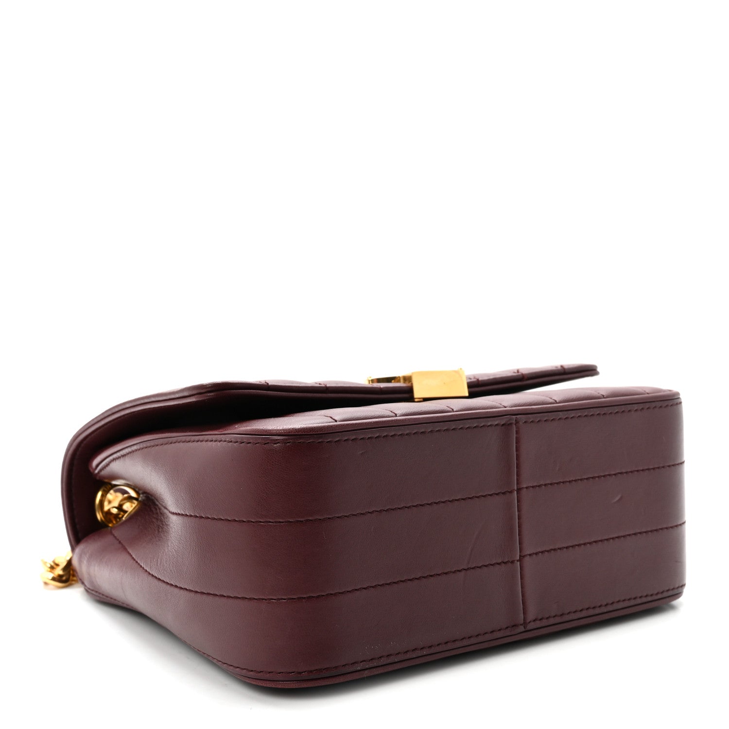 Saint Laurent Lambskin Matelasse Monogram Medium Vicky Chain Bag Rouge Legion 4 of 9