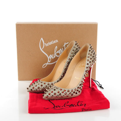 Christian Louboutin Glitter Follies Spikes 100 Pumps 36.5 Silver 6 of 7