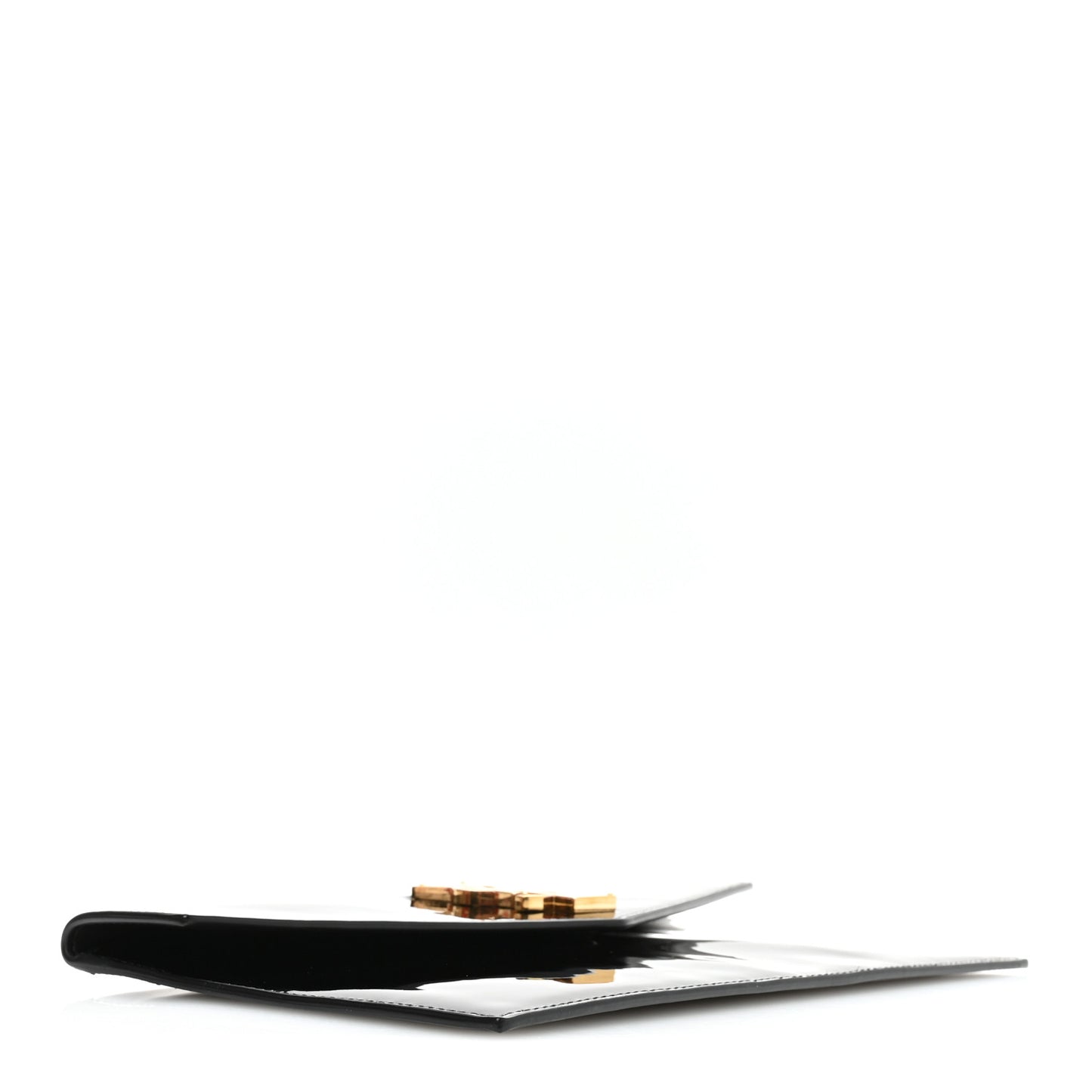 Patent Calfskin Monogram Uptown Clutch Black
