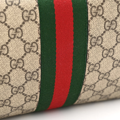 Gucci GG Supreme Monogram Textured Calfskin Web Medium Ophidia Shopping Tote Beige Ebony New Acero 11 of 13