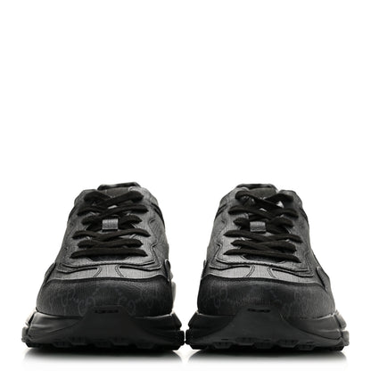 Gucci GG Supreme Monogram Mens Rhyton Sneakers 10 Black 3 of 10