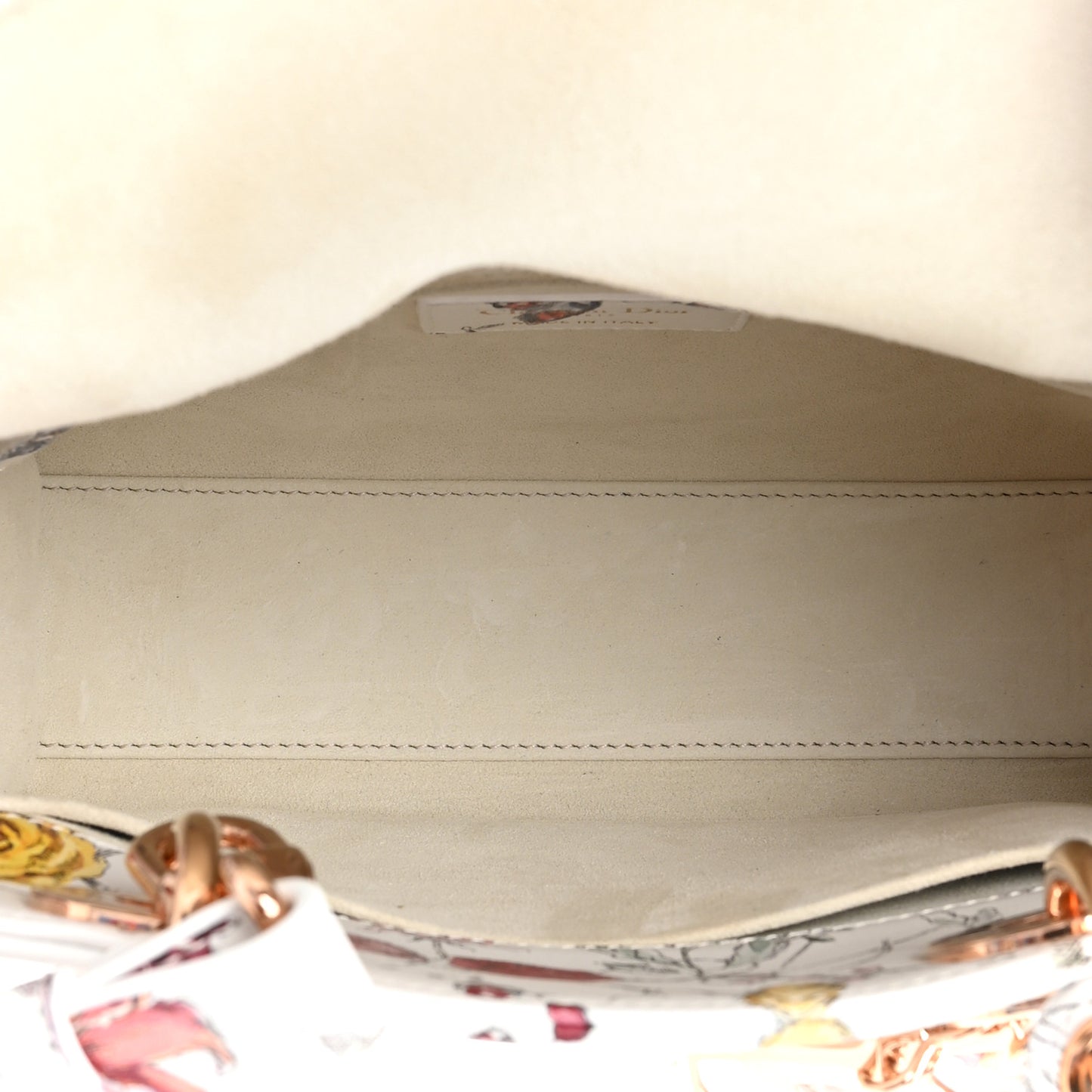 Calfskin Printed Small Florigelio My ABCDior Lady Dior White Multicolor