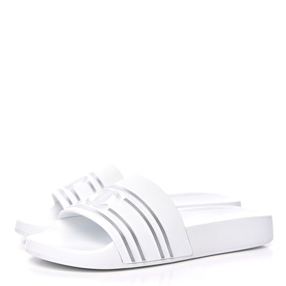 Chanel Rubber CC Flat Slide Sandals 35 White 3 of 10