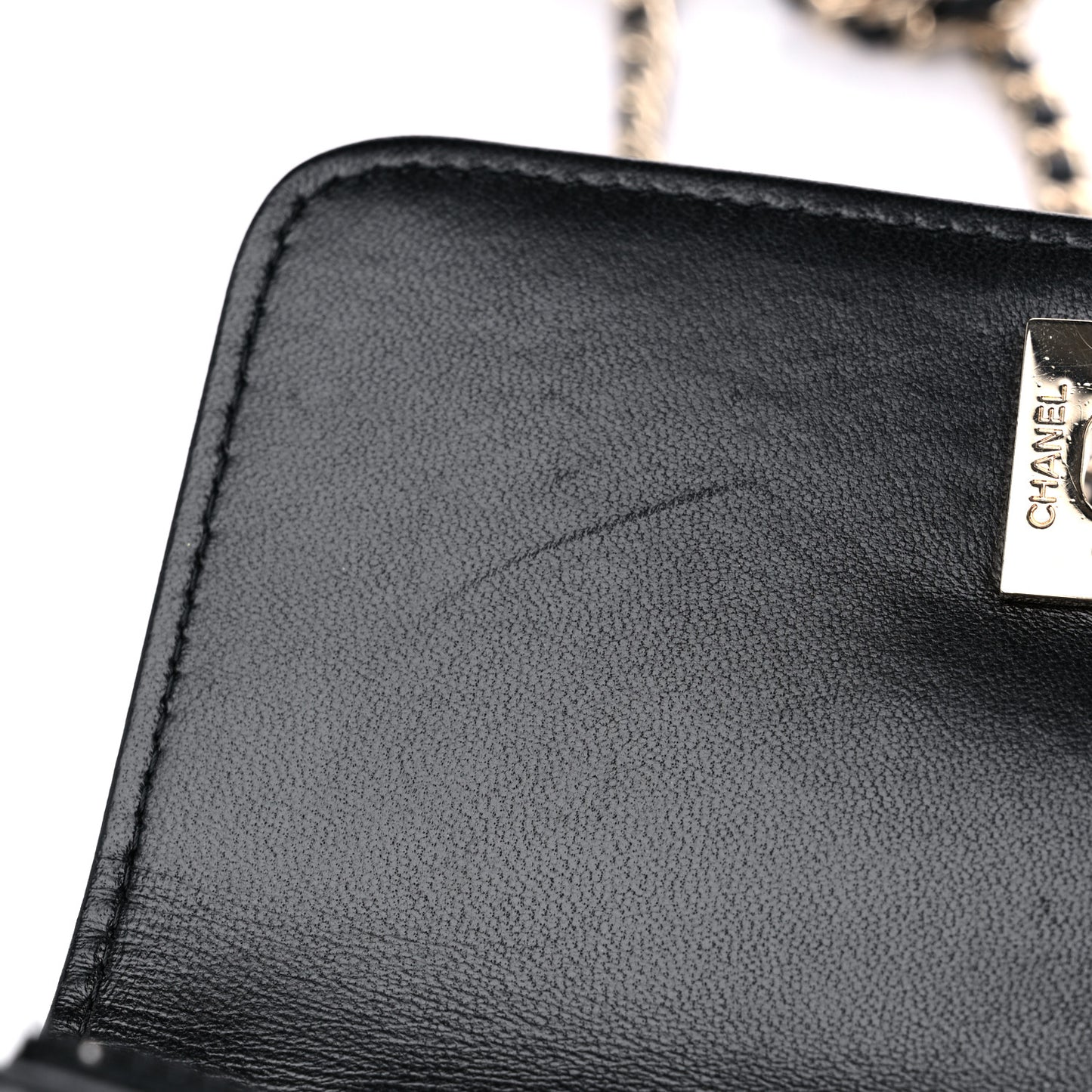 Lambskin Quilted Mini Trendy CC Wallet On Chain WOC Black