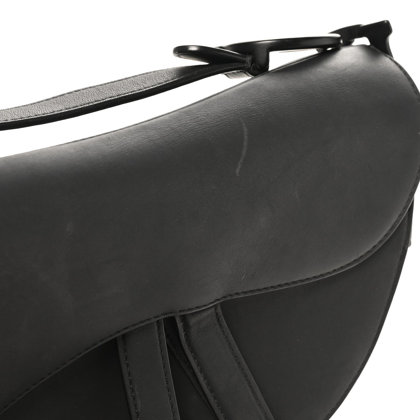 Ultra Matte Calfskin Saddle Bag Black