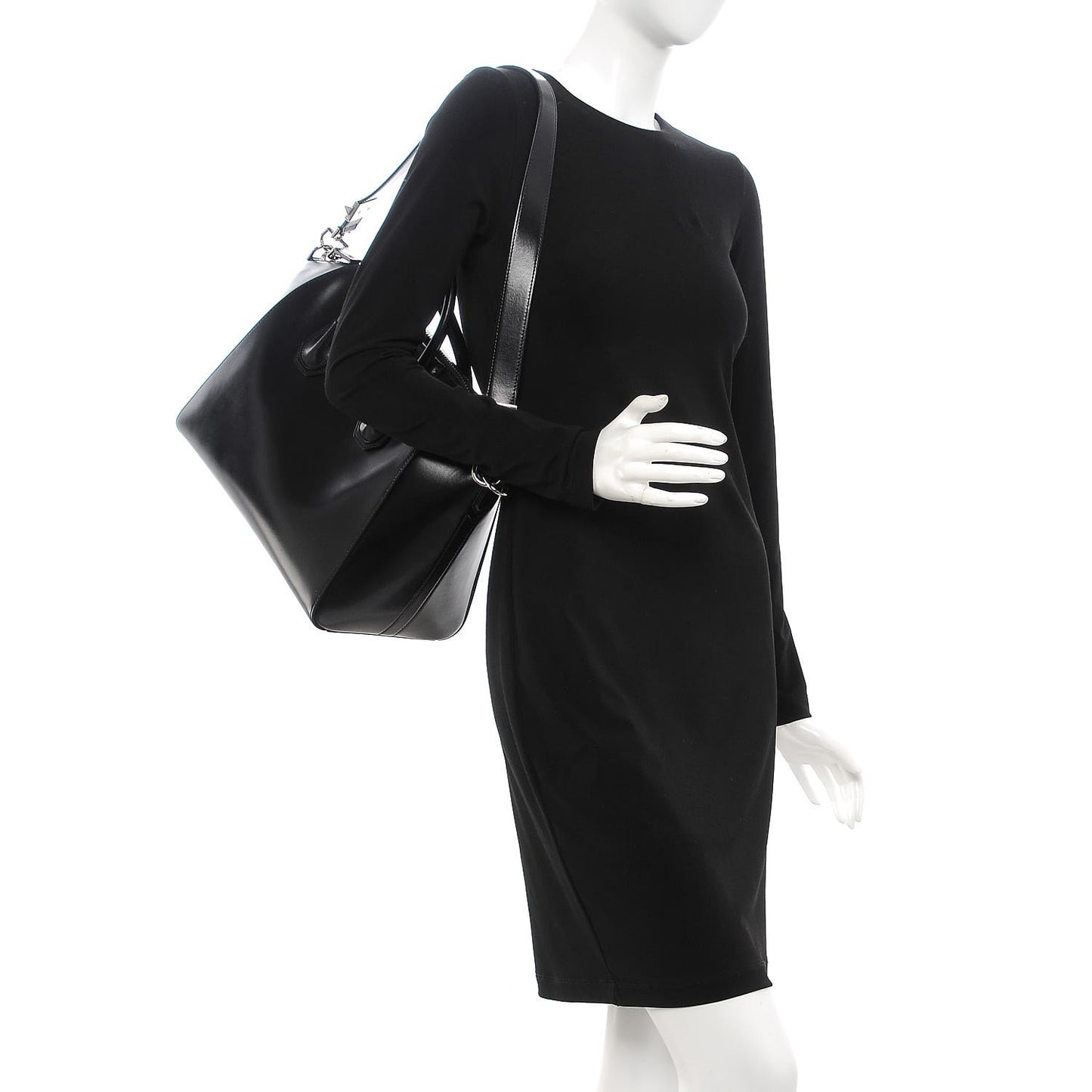 Shiny Lord Calfskin Medium Antigona Black