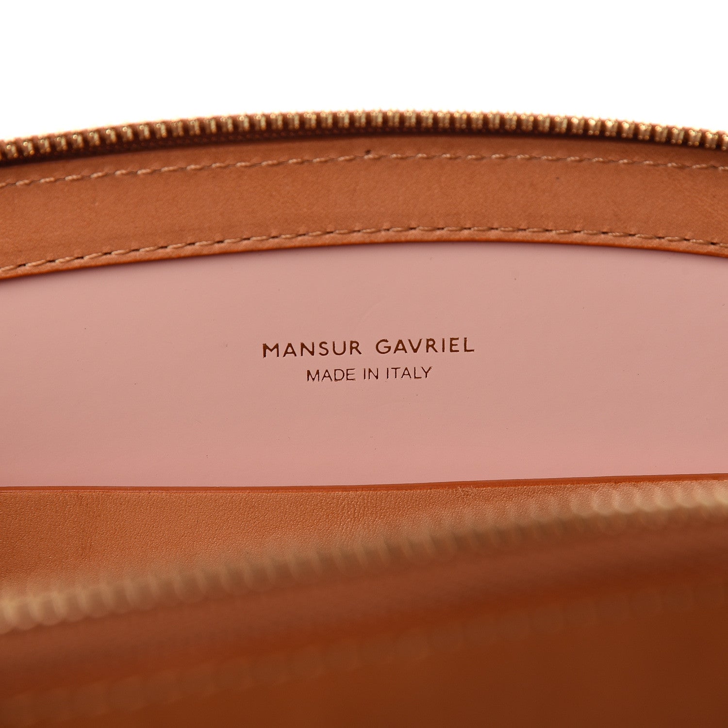 Mansur Gavriel Calfskin Top Handle Rounded Bag Camello Rosa 5 of 12