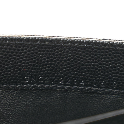 Saint Laurent Grain De Poudre Matelasse Chevron Monogram Flap Wallet Black 7 of 11