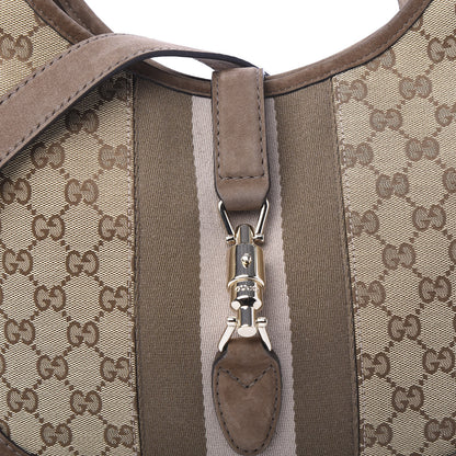 Gucci Monogram Web Medium Jackie O Hobo Brown 10 of 10
