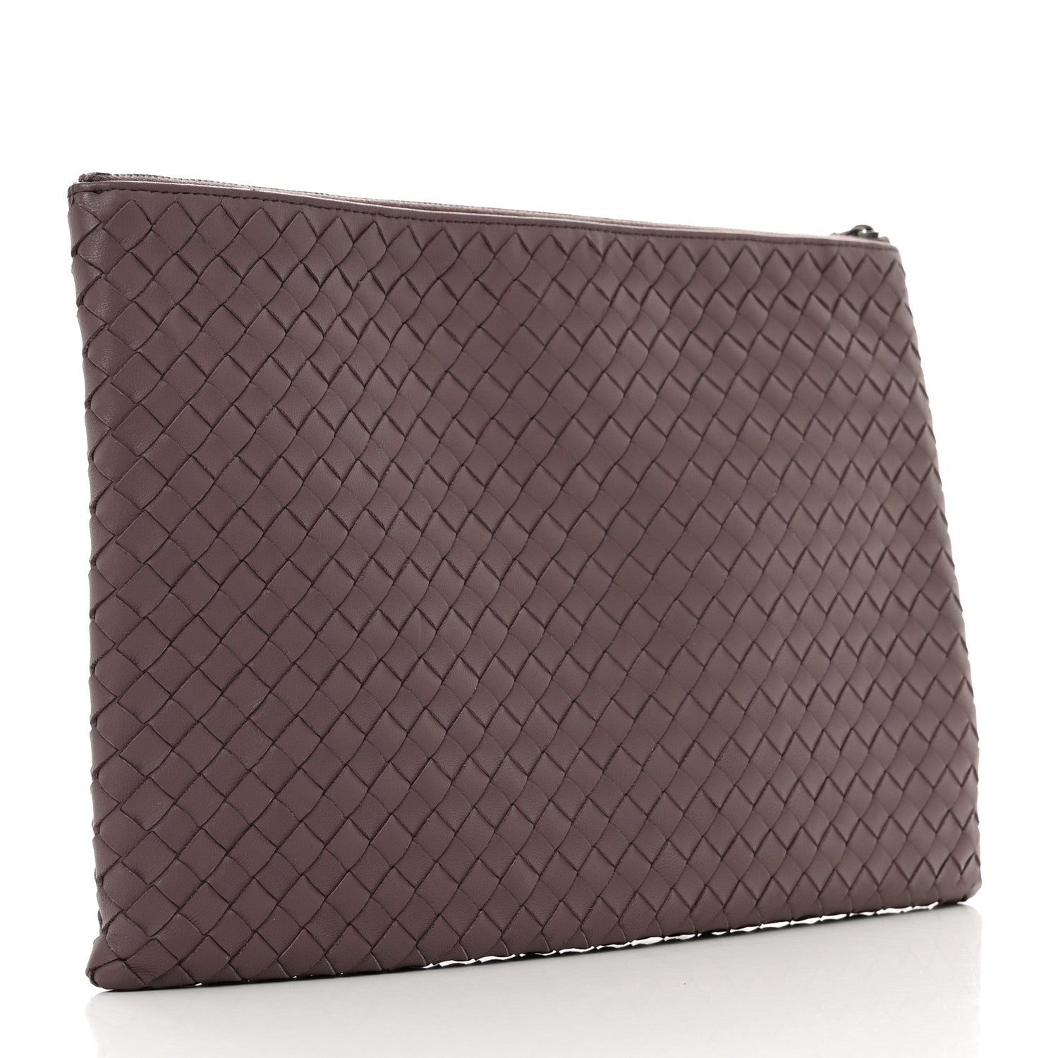Bottega Veneta Nappa Intrecciato Large Flat Zip Billetto Pouch Brown 3 of 8