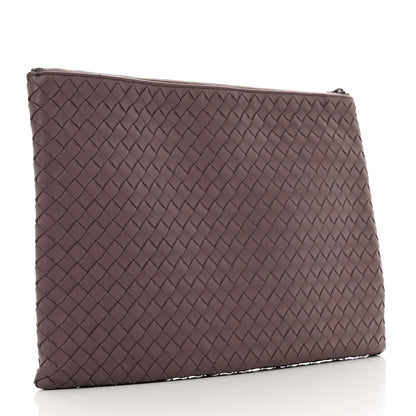 Bottega Veneta Nappa Intrecciato Large Flat Zip Billetto Pouch Brown 3 of 8