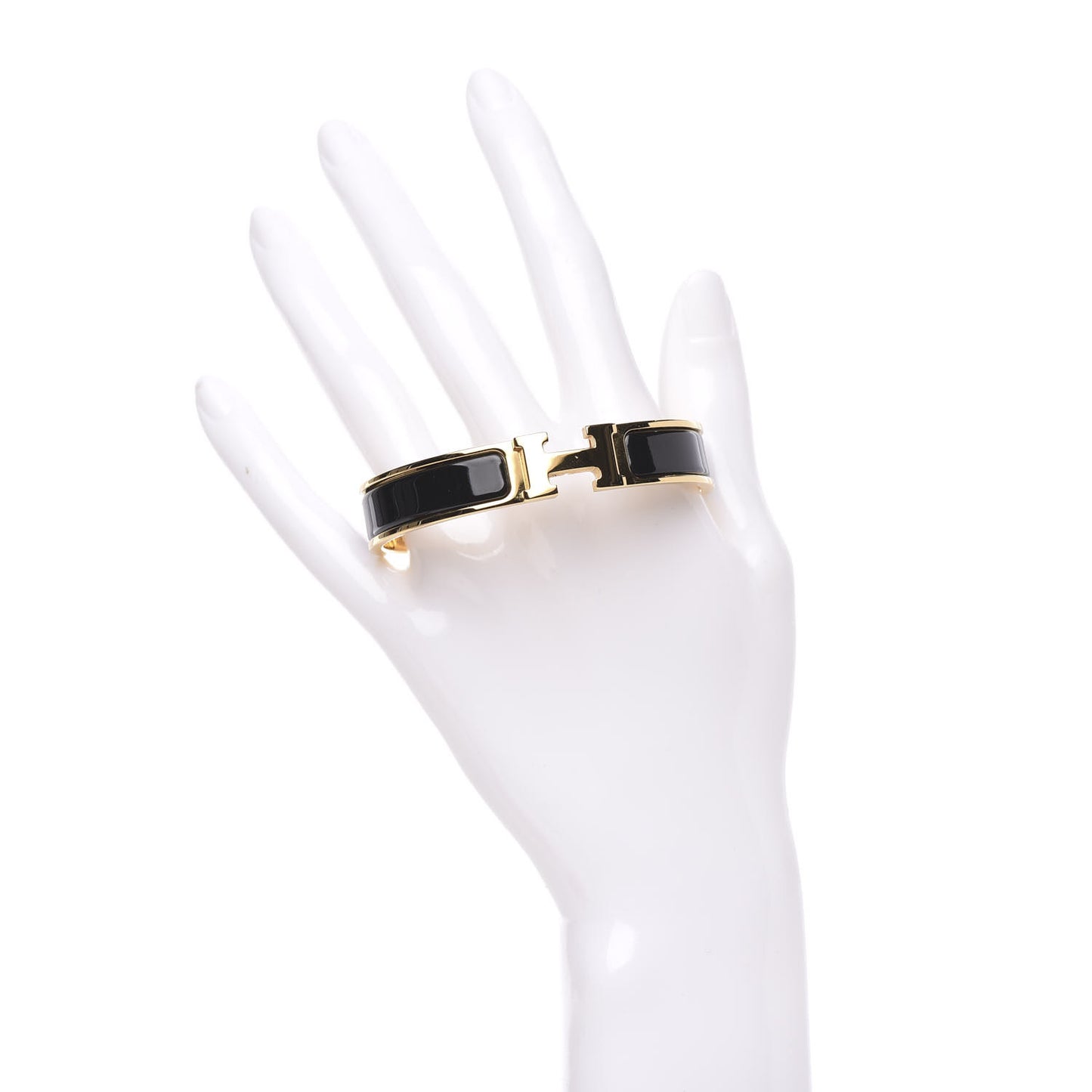 Enamel Narrow Clic Clac H Bracelet GM Black
