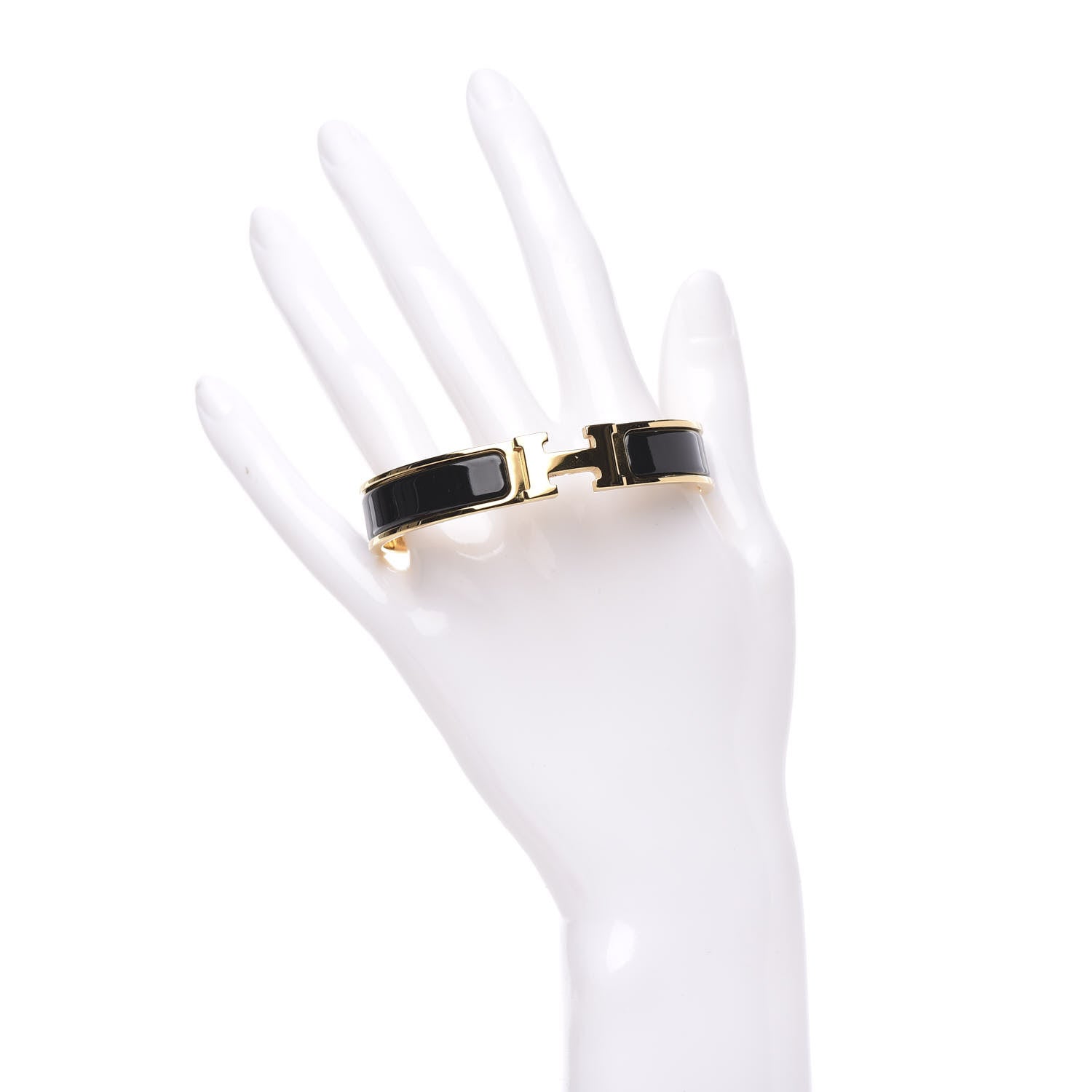 Hermes Enamel Narrow Clic Clac H Bracelet GM Black 2 of 5