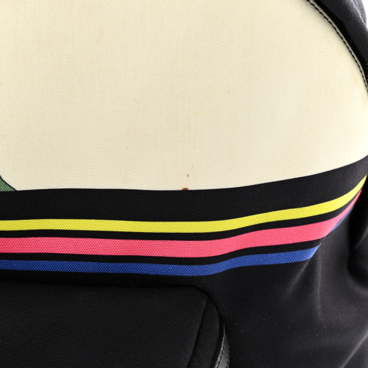 Nylon Twill Dinosaur Print City Backpack Black Multicolor