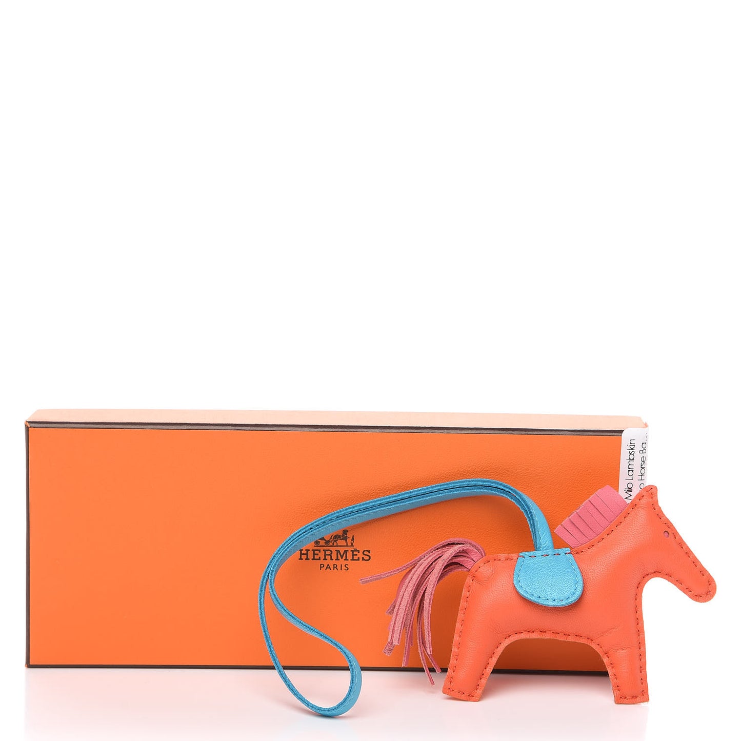 Milo Lambskin Grigri Rodeo Horse Bag Charm PM Orange Poppy Rose Azalee Bleu Azteque