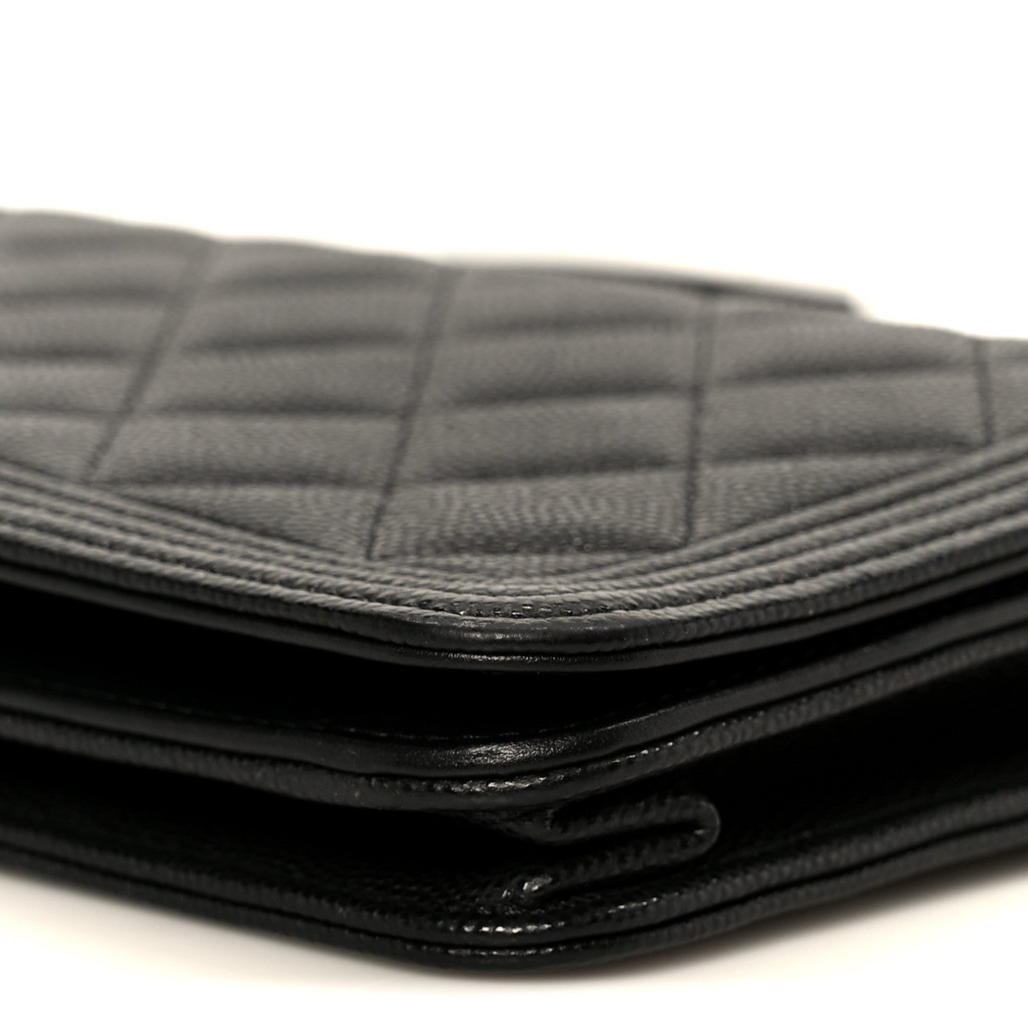 Chanel Caviar Quilted Boy Wallet On Chain WOC Black 11 of 12