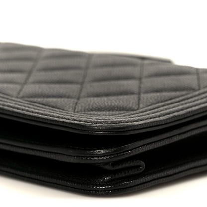 Chanel Caviar Quilted Boy Wallet On Chain WOC Black 11 of 12