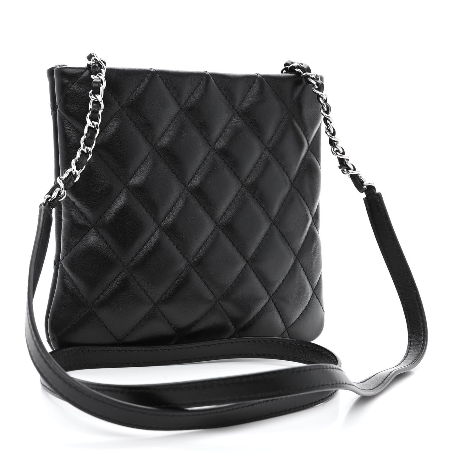Lambskin Quilted Crossbody Bag Black