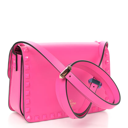 Valentino Garavani Smooth Calfskin Enamel Tonal Small Rockstud23 Shoulder Bag Pink PP 3 of 9