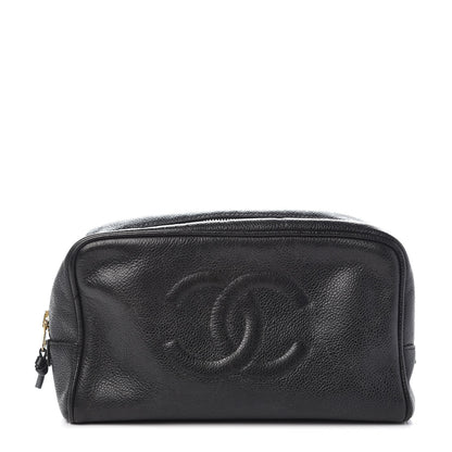 Chanel Caviar Timeless CC Cosmetic Pouch Bag Black 1 of 10