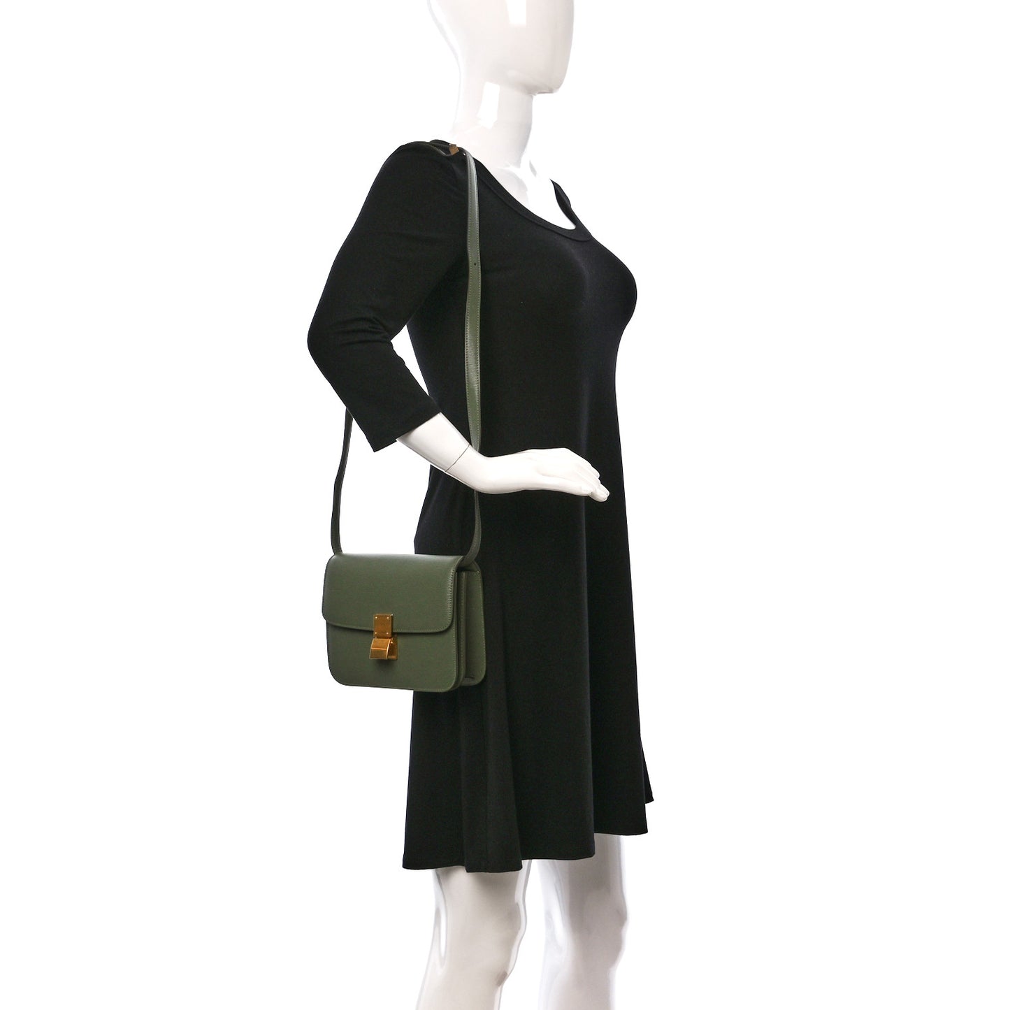 Liege Calfskin Teen Classic Box Flap Bag Light Khaki