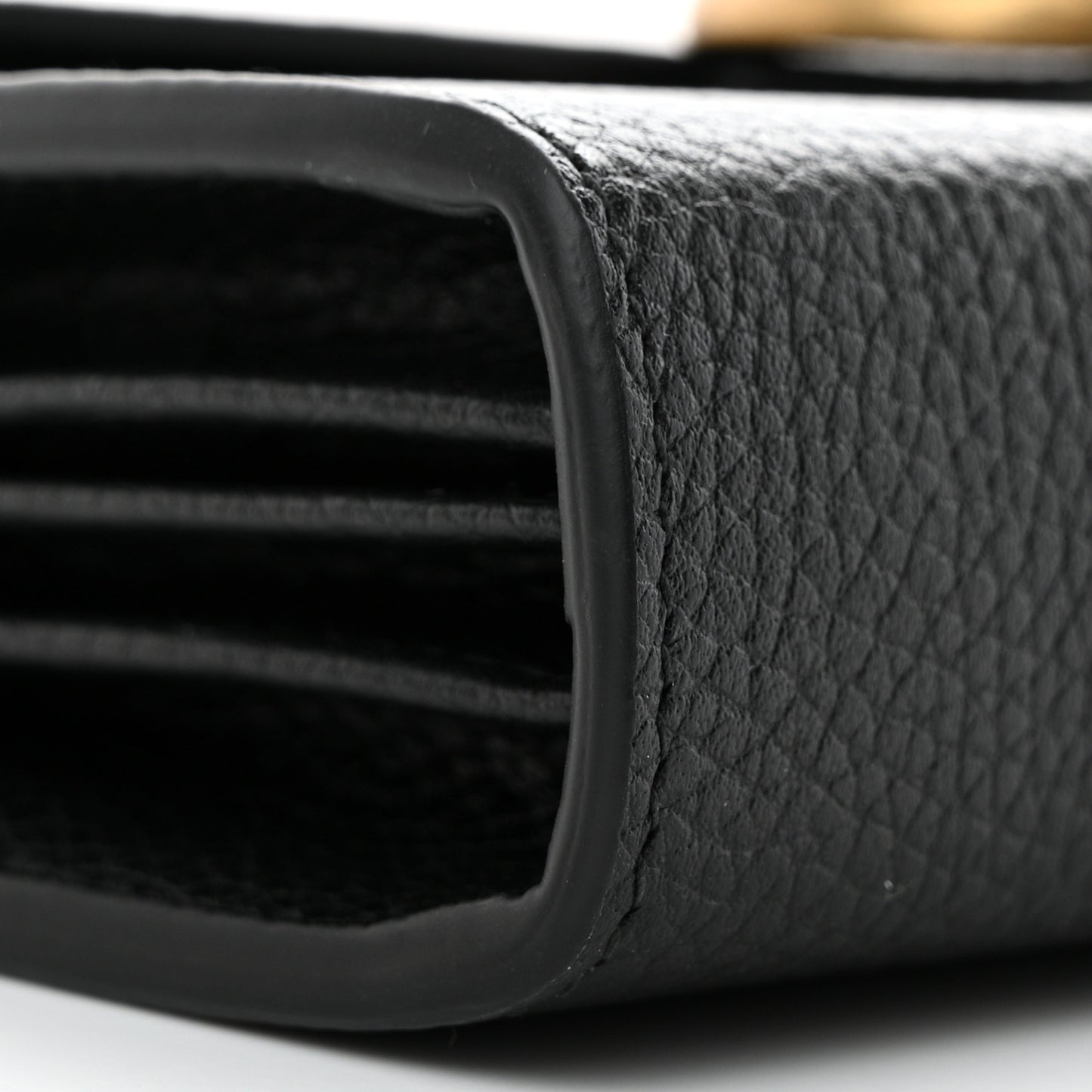 Calfskin GG Marmont Chain Wallet Black