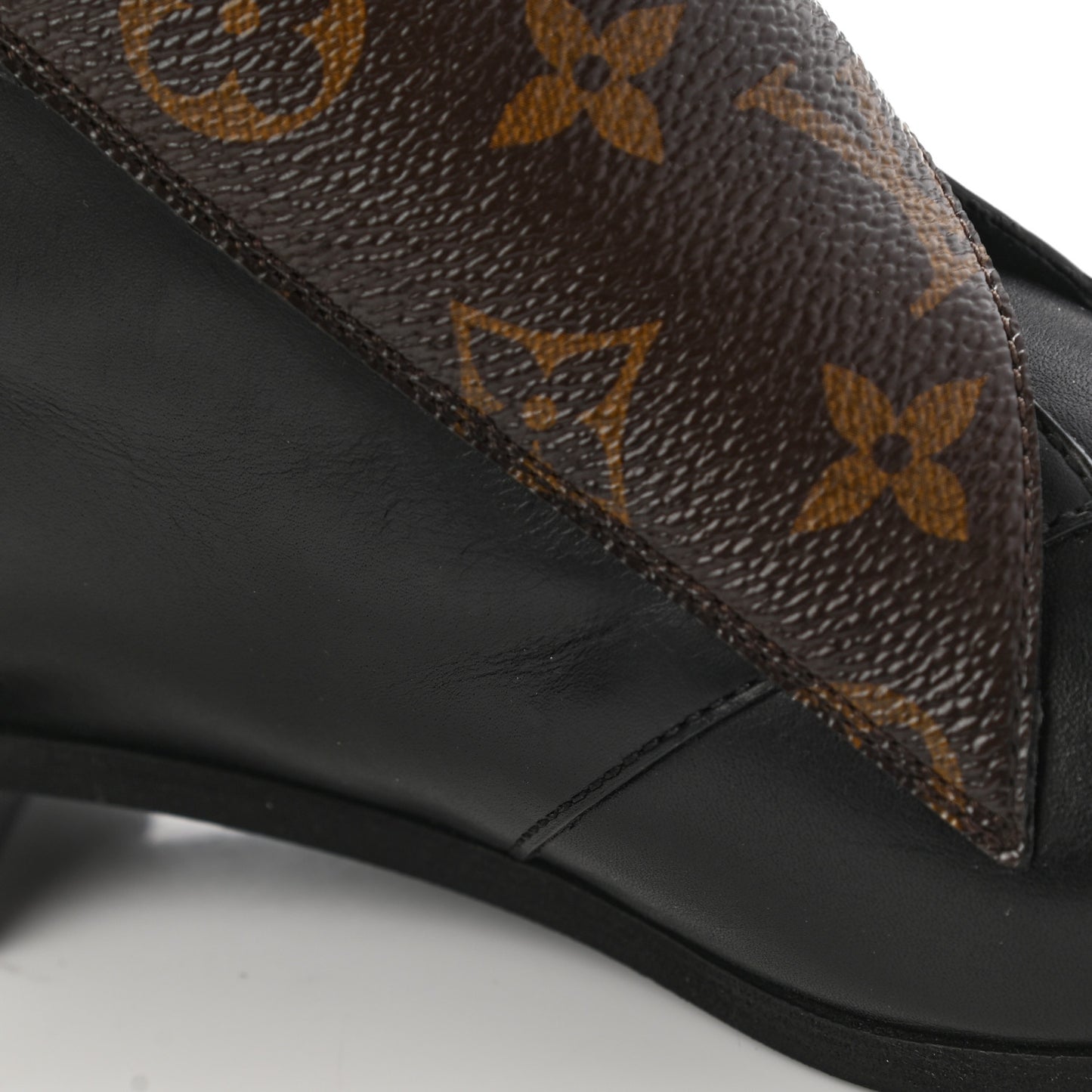 Monogram Jumble Flat Ankle Boots 37.5 Black